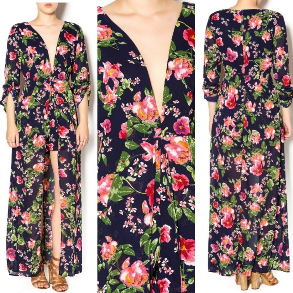 Beautiful Xtaren Floral Romper Maxi Skirt Sz S